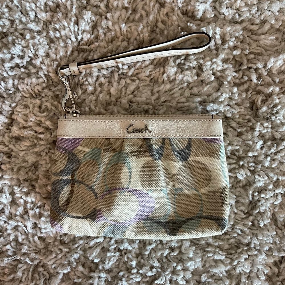 Coach Wristlet with Lavender Interior